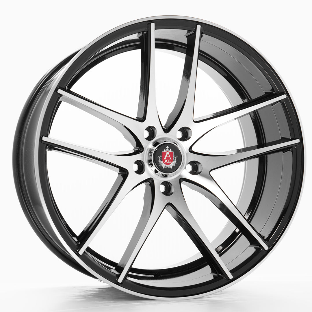 20x8.5 Axe EX19 Black And Polished Face Wheels Blank (35mm) Set of 4