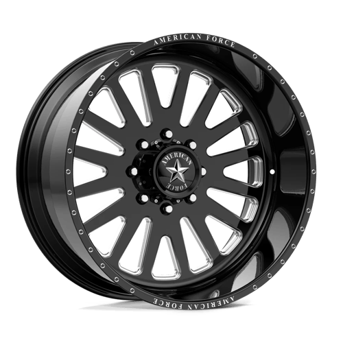 20x12 American Force AFW F20 Atom Gloss Black Mach FORGED SS Wheel 8x6.5 (-40mm)