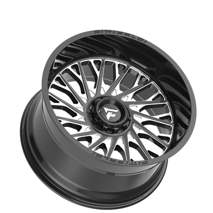 22x10 Fittipaldi Offroad FA08BM Gloss Black Milled Wheel 8x180 (-19mm)