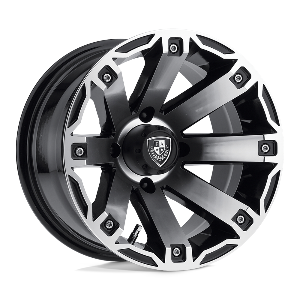 12x7 Fairway Alloys FA143 RAGE Machined Gloss Black Wheel 4x101.6/4x4 (-47mm)