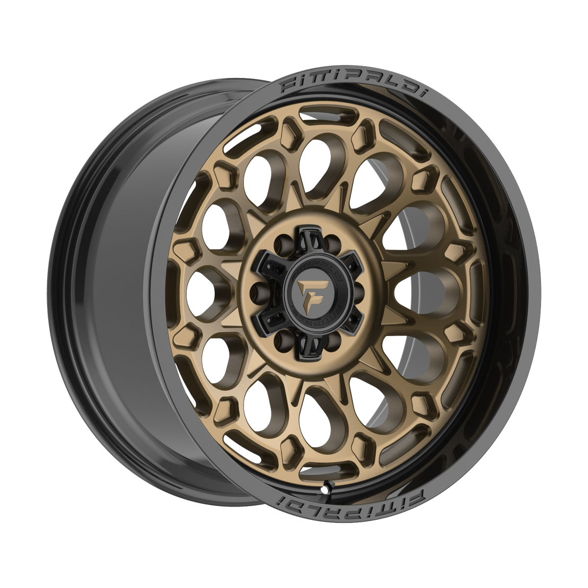 20x10 Fittipaldi Offroad FA22ZB Gloss Bronze Gloss Black Lip Wheel 8x180 (-19mm)