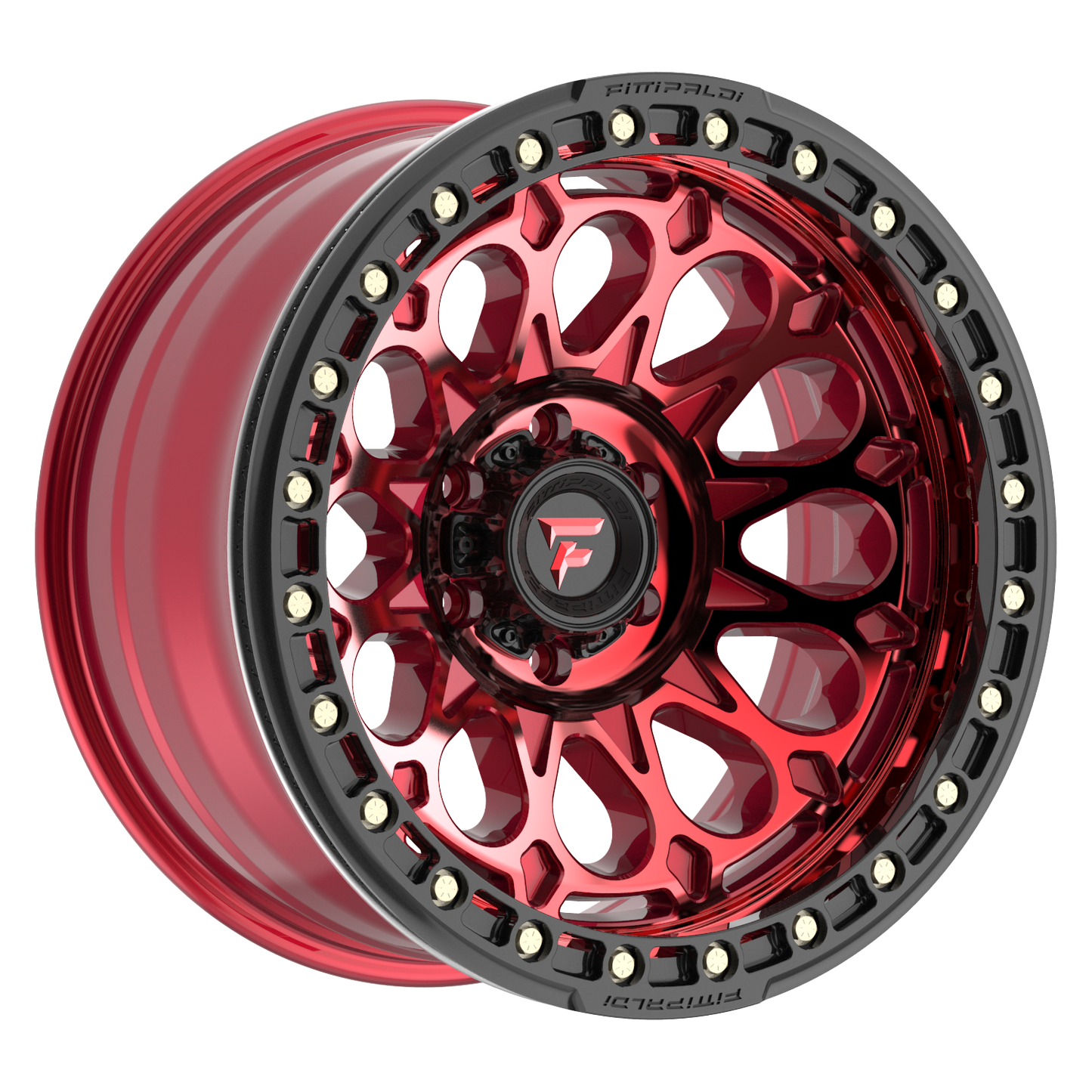 20x10 Fittipaldi Offroad FB153R Metallic Red Red Tint BEADLOCK Wheel 5x5 (-38mm)