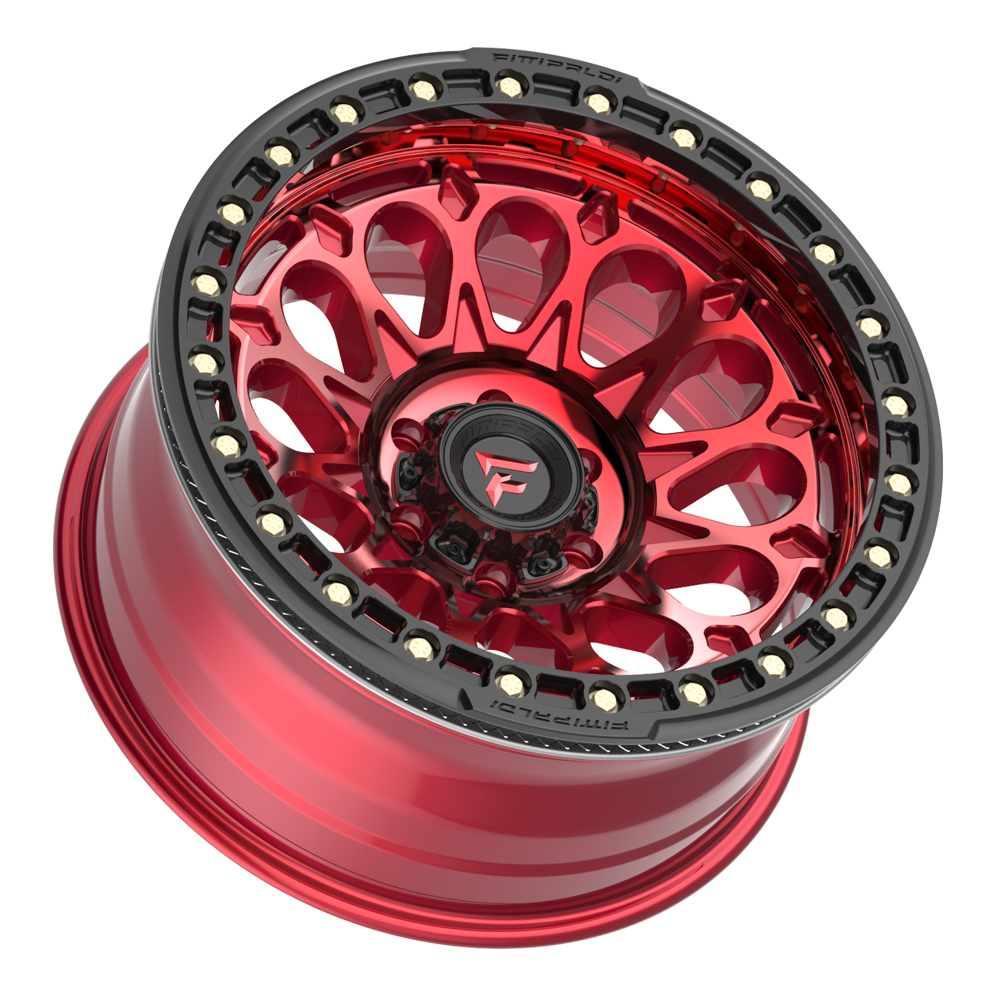 20x10 Fittipaldi Offroad FB153R Metallic Red Red Tint BEADLOCK Wheel 5x5 (-38mm)