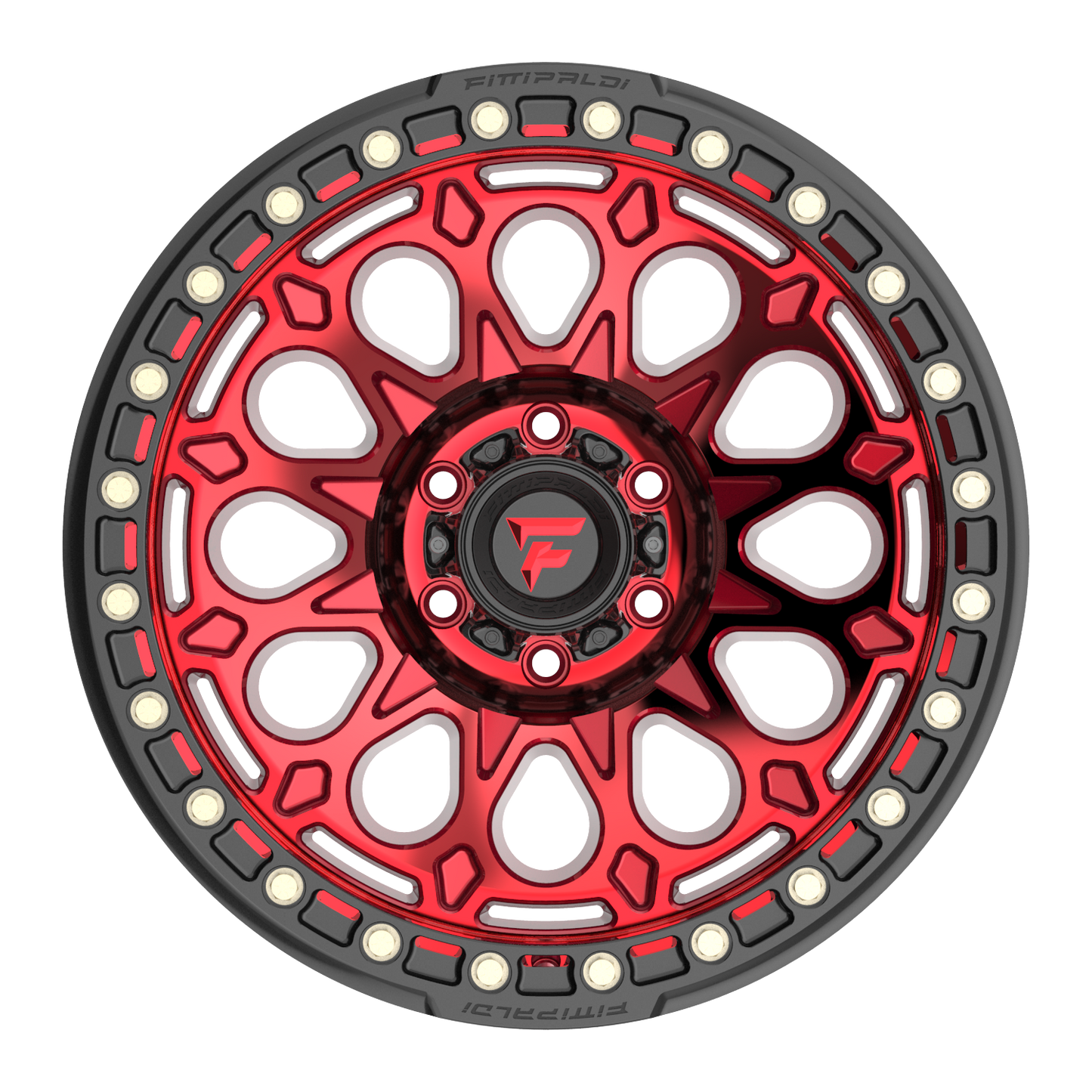 20x10 Fittipaldi Offroad FB153R Metallic Red Red Tint BEADLOCK Wheel 5x5 (-38mm)