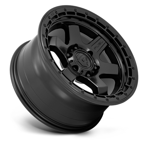 18x9 Fuel D750 BLOCK Matte Black With Black Ring Wheel 6x5.5 (20mm)