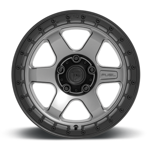17x9 Fuel D752 BLOCK Matte Gunmetal With Black Ring Wheel 5x5 (-12mm)