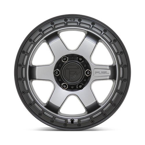 18x9 Fuel D752 BLOCK Matte Gunmetal With Black Ring Wheel 6x135 (20mm)
