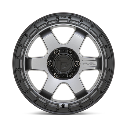 18x9 Fuel D752 BLOCK Matte Gunmetal With Black Ring Wheel 6x135 (20mm)