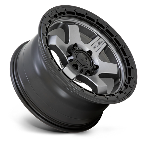 18x9 Fuel D752 BLOCK Matte Gunmetal With Black Ring Wheel 6x135 (20mm)