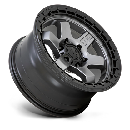 18x9 Fuel D752 BLOCK Matte Gunmetal With Black Ring Wheel 6x135 (20mm)
