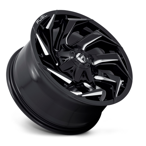 18x9 Fuel D753 REACTION Gloss Black Milled Wheel 8x180 (1mm)