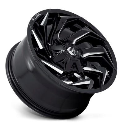 18x9 Fuel D753 REACTION Gloss Black Milled Wheel 8x180 (1mm)