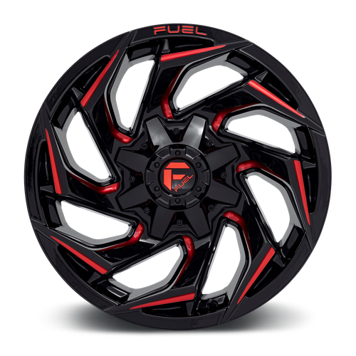18x9 Fuel D755 REACTION Gloss Black Milled Red Wheel 6x135/6x5.5 (1mm)