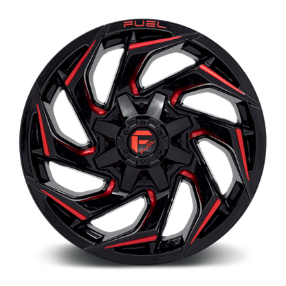 18x9 Fuel D755 REACTION Gloss Black Milled Red Wheel 6x135/6x5.5 (1mm)