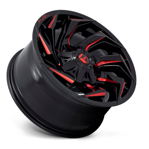 18x9 Fuel D755 REACTION Gloss Black Milled Red Wheel 6x135/6x5.5 (1mm)