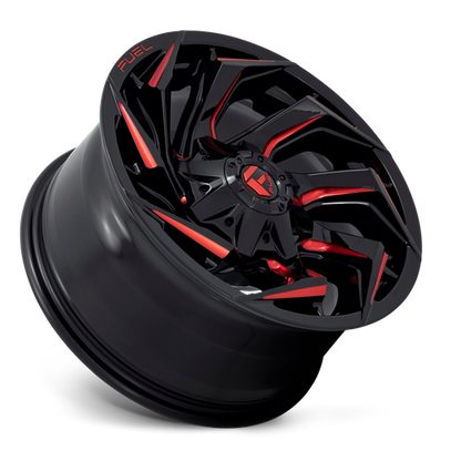18x9 Fuel D755 REACTION Gloss Black Milled Red Wheel 6x135/6x5.5 (1mm)