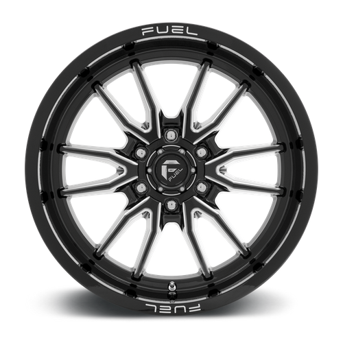 17x9 Fuel D761 CLASH Gloss Black Milled Wheel 6x135 (1mm)