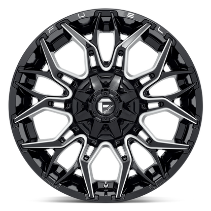22x10 Fuel D769 TWITCH Glossy Black Milled Wheel 8x6.5 (-18mm)