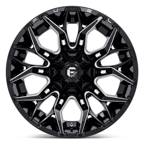 22x12 Fuel D769 TWITCH Glossy Black Milled Wheel 8x180 (-44mm)