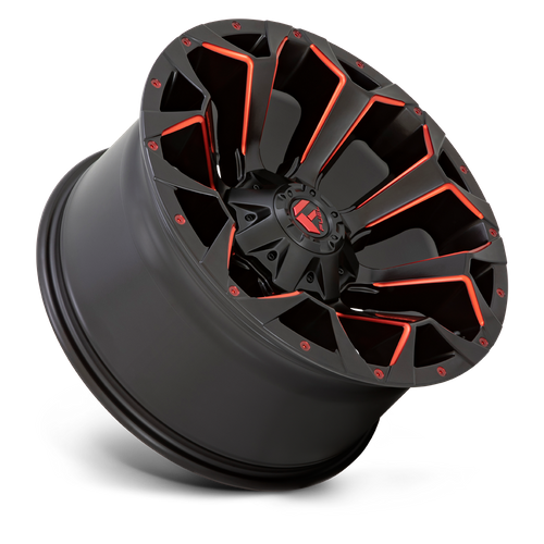 18x9 Fuel D787 ASSAULT Matte Black Red Milled Wheel 5x5.5/5x150 (20mm)