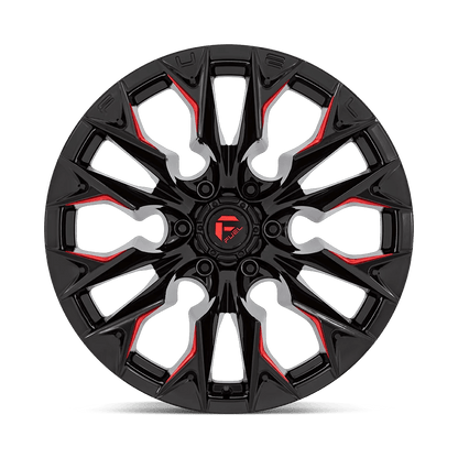 20x9 Fuel D823 Flame Gloss Black Milled With Candy Red Wheel 5x5.5 (1mm)