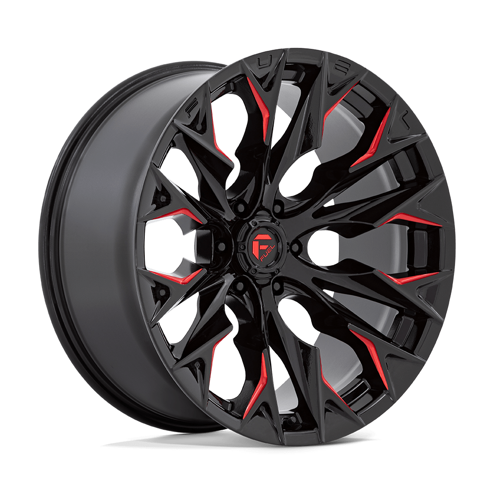 22x10 Fuel D823 Flame Gloss Black Milled Candy Red Wheel 6x5.5 (-18mm)