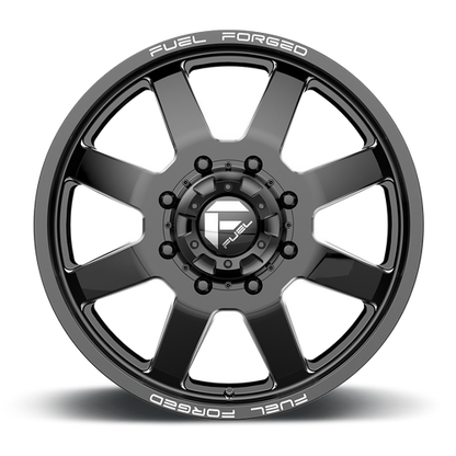 24x8.25 Fuel Forged FF09D Matte Black Milled Front DUALLY Wheel 8x210 (105mm)