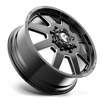 24x8.25 Fuel Forged FF09D Matte Black Milled Front DUALLY Wheel 8x210 (105mm)