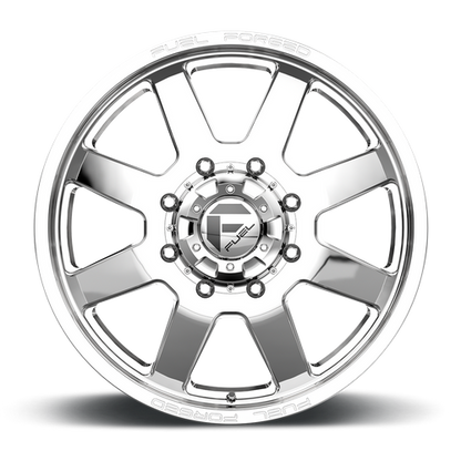 24x8.25 Fuel Forged FF09D Polished DUALLY Front Wheel 8x200 (105mm)