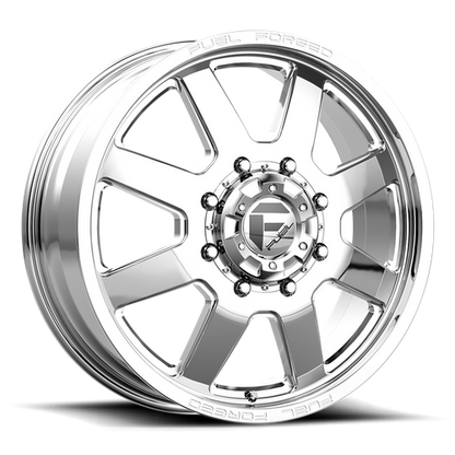 24x8.25 Fuel Forged FF09D Polished DUALLY Front Wheel 8x210 (105mm)