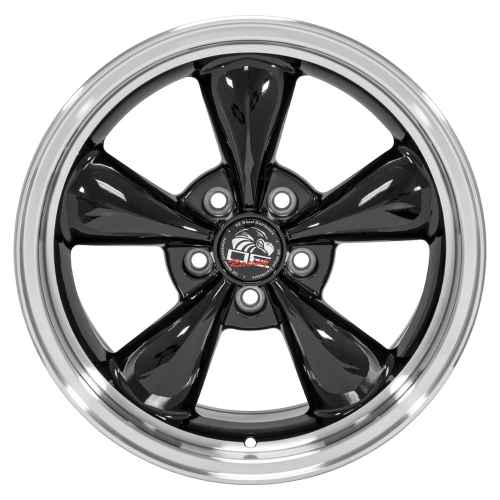 17x9 OE Wheels FR01 Black with Machined Lip Wheel 5x4.5 (24mm)
