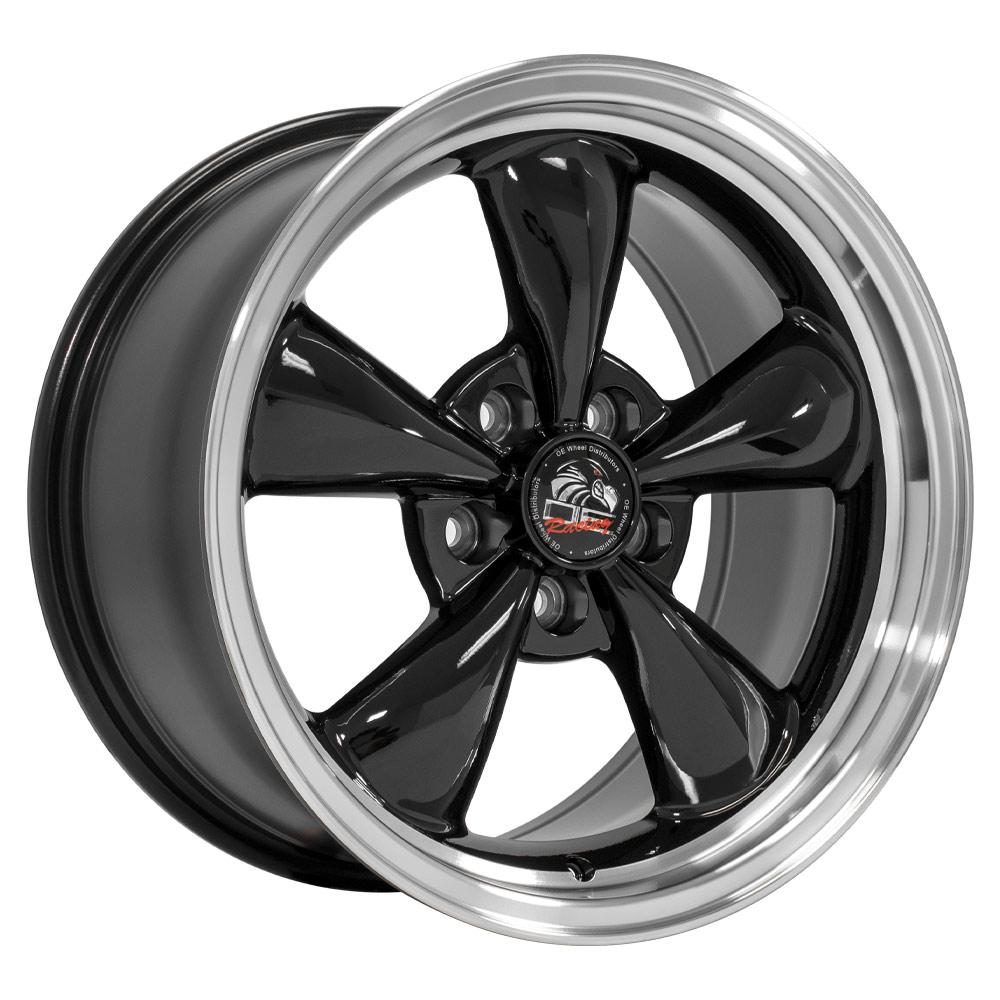 17x9 OE Wheels FR01 Black with Machined Lip Wheel 5x4.5 (24mm)
