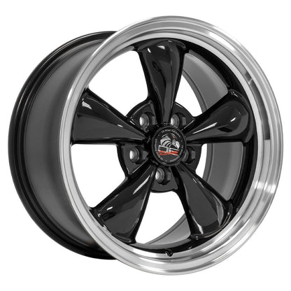 17x9 OE Wheels FR01 Black with Machined Lip Wheel 5x4.5 (24mm)