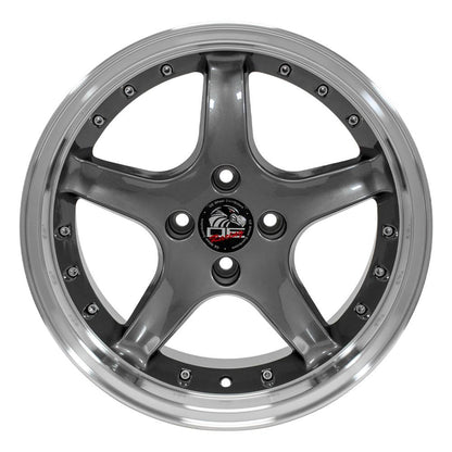 17x9 OE Wheels FR04A Anthracite with Machined Lip Wheel 4x108 (20mm)