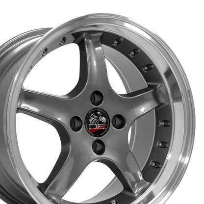 17x9 OE Wheels FR04A Anthracite with Machined Lip Wheel 4x108 (20mm)