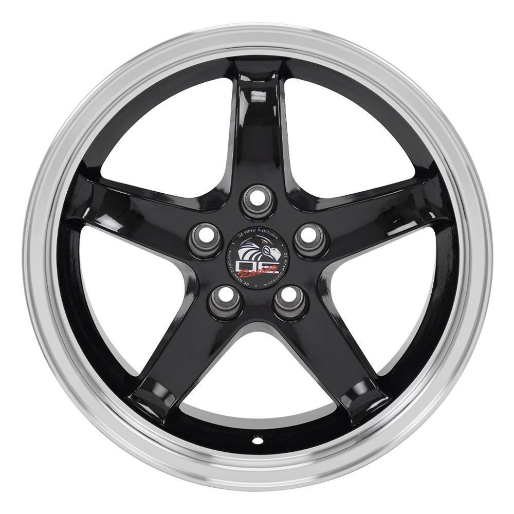 17x9 OE Wheels FR04B Black with Machined Lip Wheel 5x4.5 (24mm)
