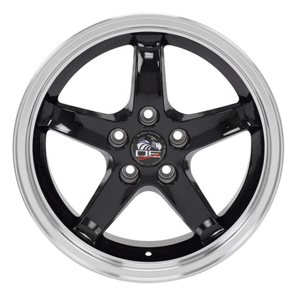 17x9 OE Wheels FR04B Black with Machined Lip Wheel 5x4.5 (24mm)