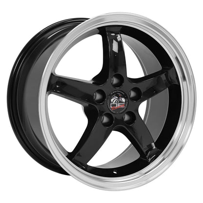 17x9 OE Wheels FR04B Black with Machined Lip Wheel 5x4.5 (24mm)