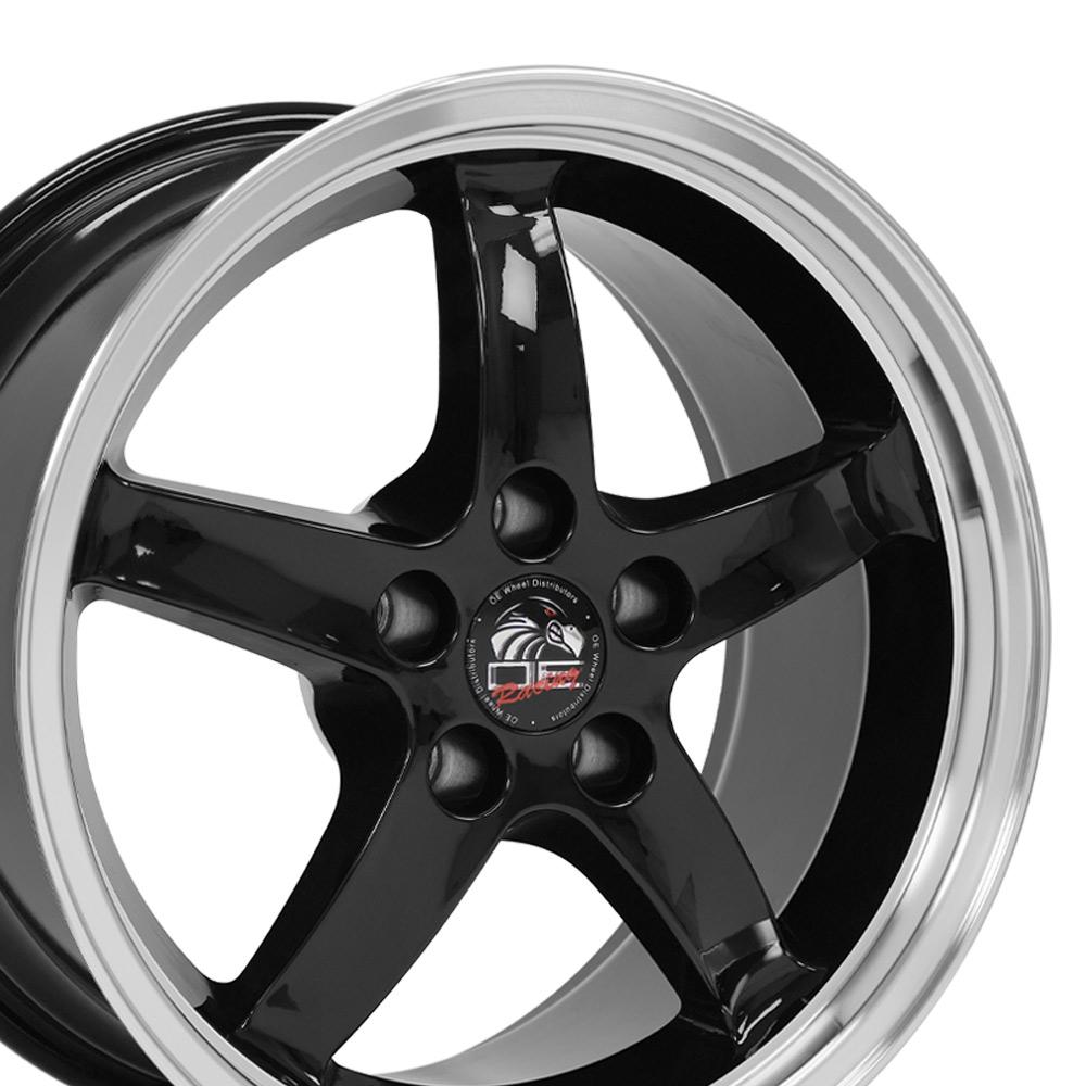 17x9 OE Wheels FR04B Black with Machined Lip Wheel 5x4.5 (24mm)