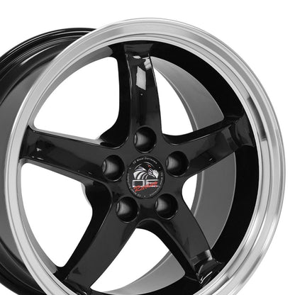 17x9 OE Wheels FR04B Black with Machined Lip Wheel 5x4.5 (24mm)