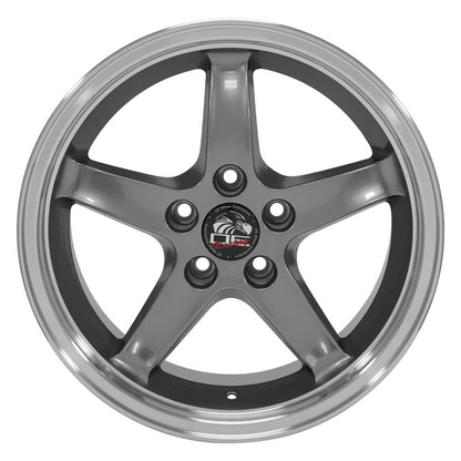 17x9 OE Wheels FR04B Gunmetal with Machined Lip Wheel 5x4.5 (24mm)