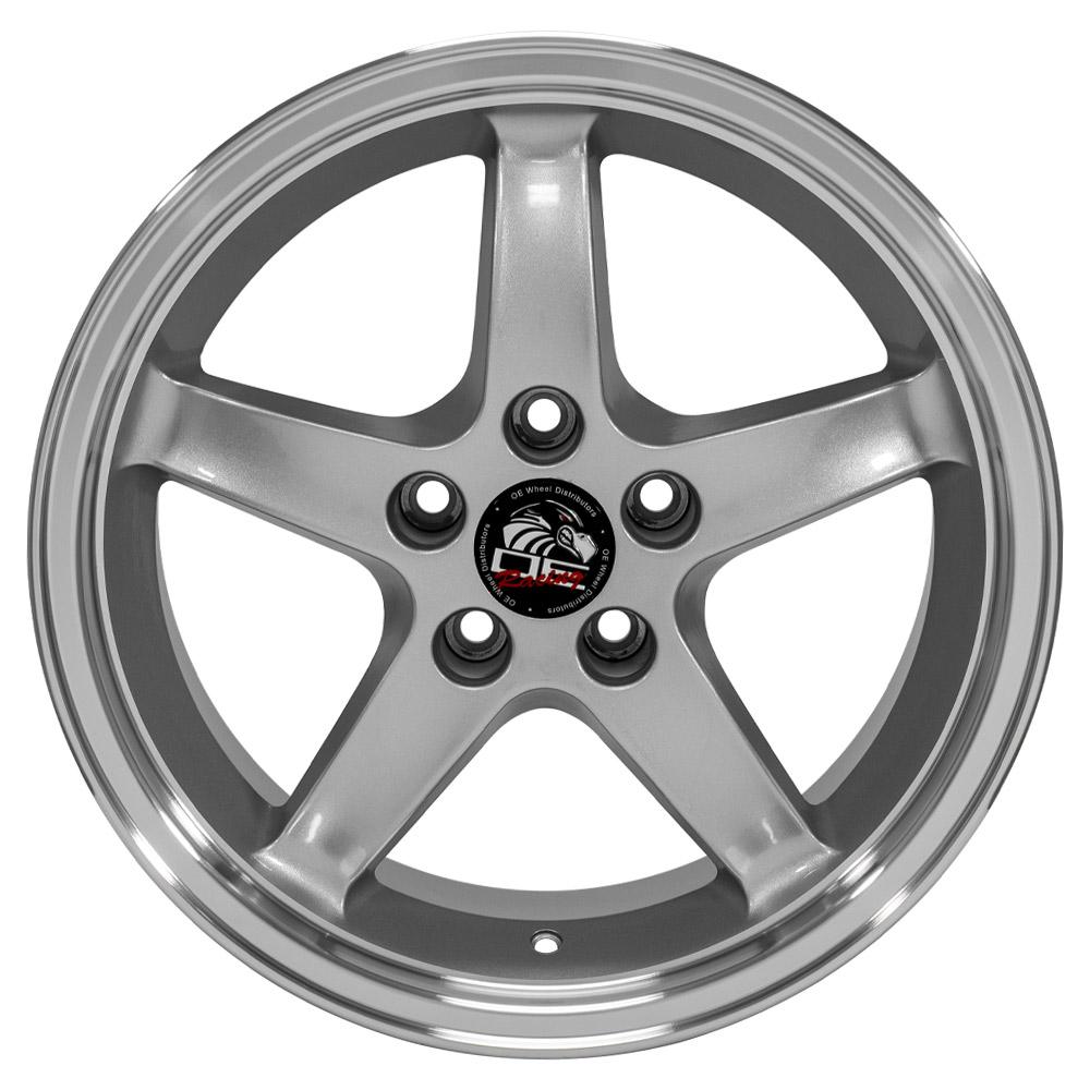 17x9 OE Wheels FR04B Silver with Machined Lip Wheel 5x4.5 (24mm)