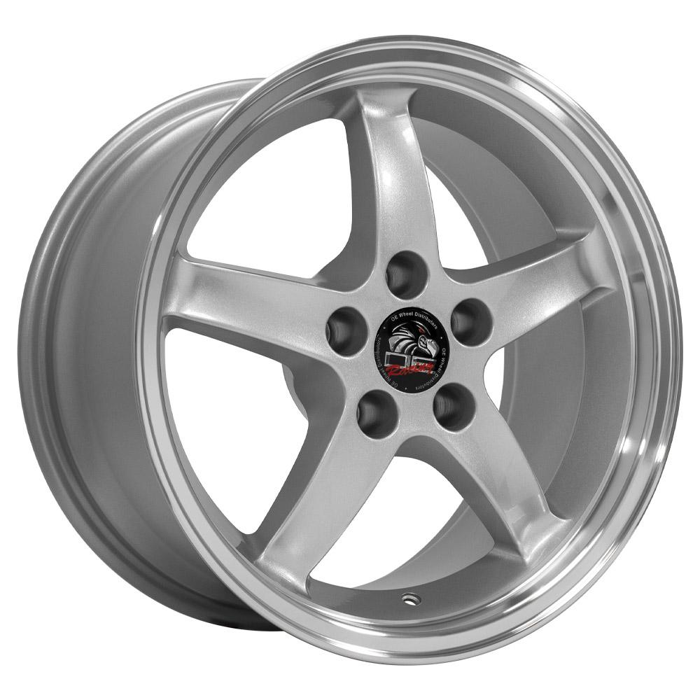 17x9 OE Wheels FR04B Silver with Machined Lip Wheel 5x4.5 (24mm)