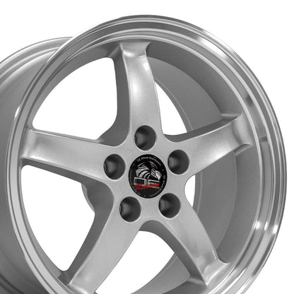 17x9 OE Wheels FR04B Silver with Machined Lip Wheel 5x4.5 (24mm)