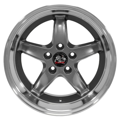 17x10.5 OE Wheels FR04B Gunmetal with Machined Lip Wheel 5x4.5 (27mm)