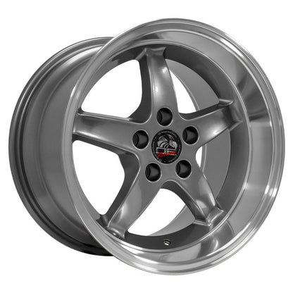 17x10.5 OE Wheels FR04B Gunmetal with Machined Lip Wheel 5x4.5 (27mm)