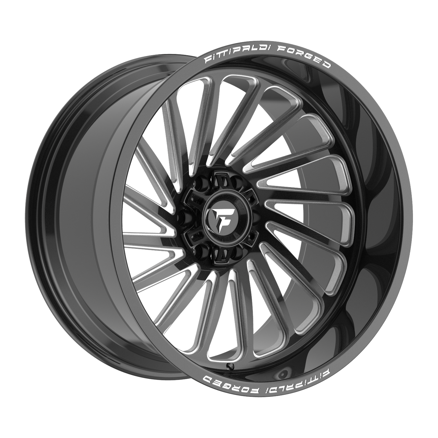 24x12 Fittipaldi FTF503BM Gloss Black Mill LEFT DIRECTIONAL Wheel 8x170 (-44mm)