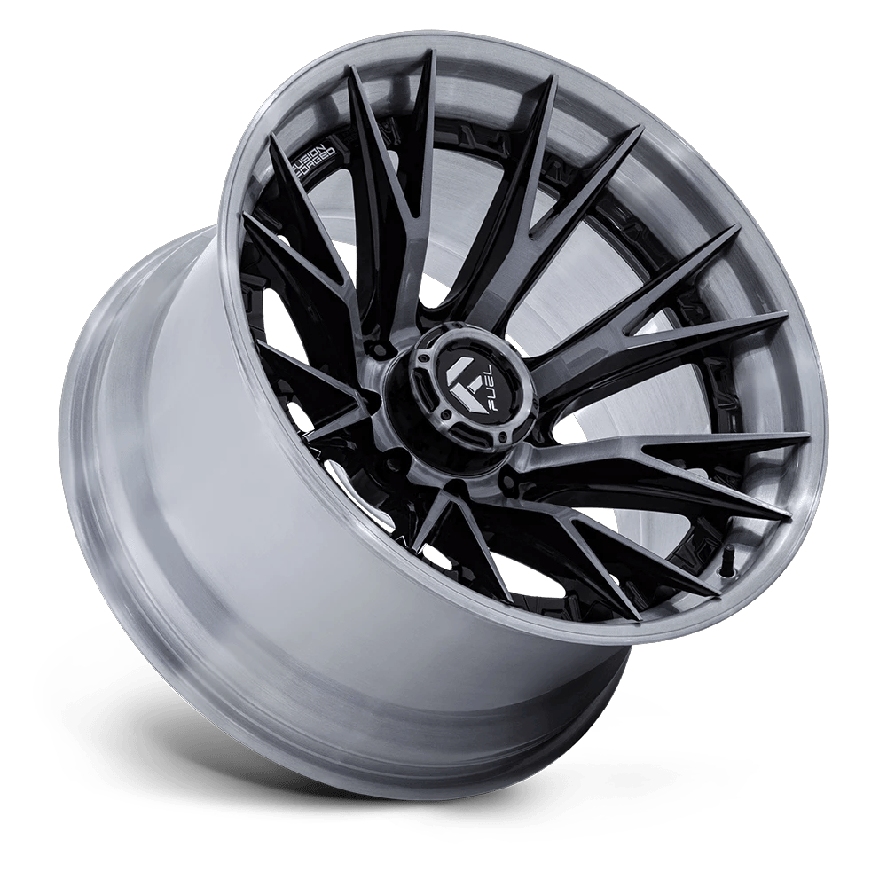 22x12 Fuel FC402 Catalyst Gloss Black Brushed Gray Tint Face Wheel 8x6.5 (-44mm)