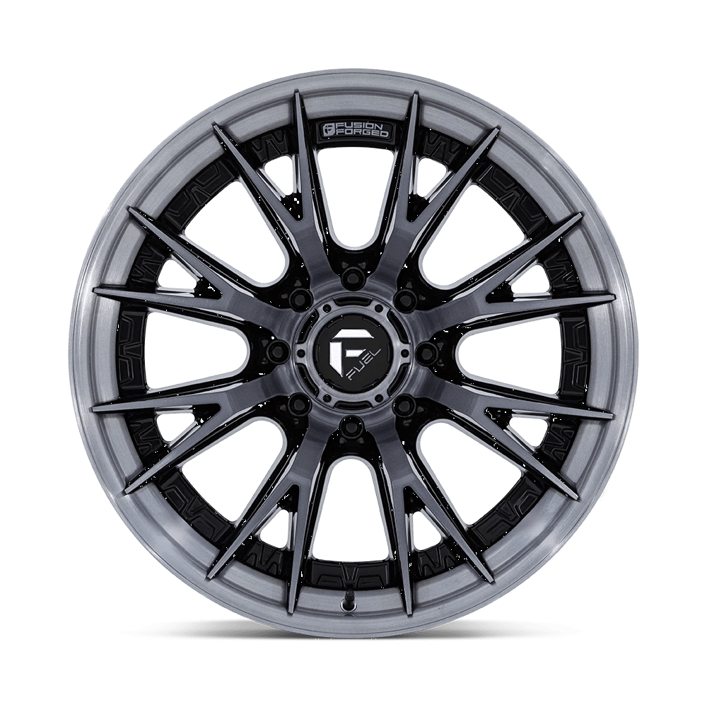 22x12 Fuel FC402 Catalyst Gloss Black Brushed Gray Tint Face Wheel 8x6.5 (-44mm)