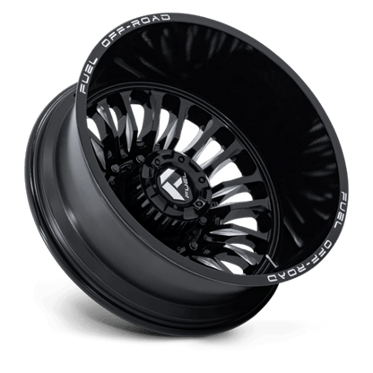 22x8.25 Fuel D868 Arc Gloss Black Milled DUALLY REAR Wheel 10x225 (-201mm)